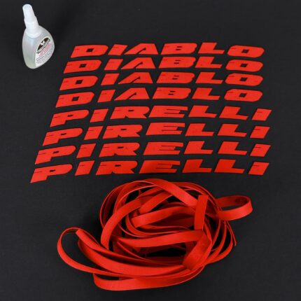 Tire Decals red motorcycle pirelli