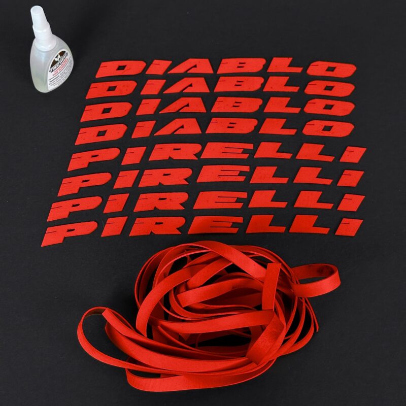 Tire Decals red motorcycle pirelli